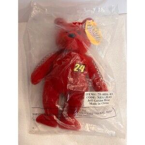 Gold  N Bears Jeff Gordon Bear Bean Bag Plush 8” Red 1999 New Sealed